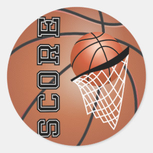 Sticker Rond Basket-ball orange Brown