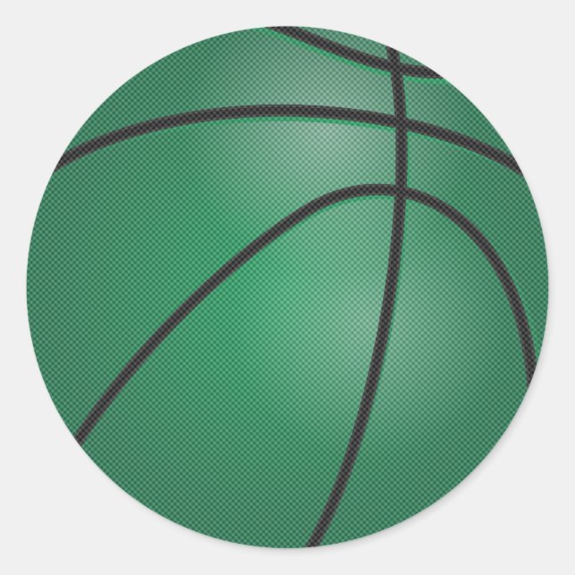 Sticker Rond Basket-ball vert foncé (Devant)