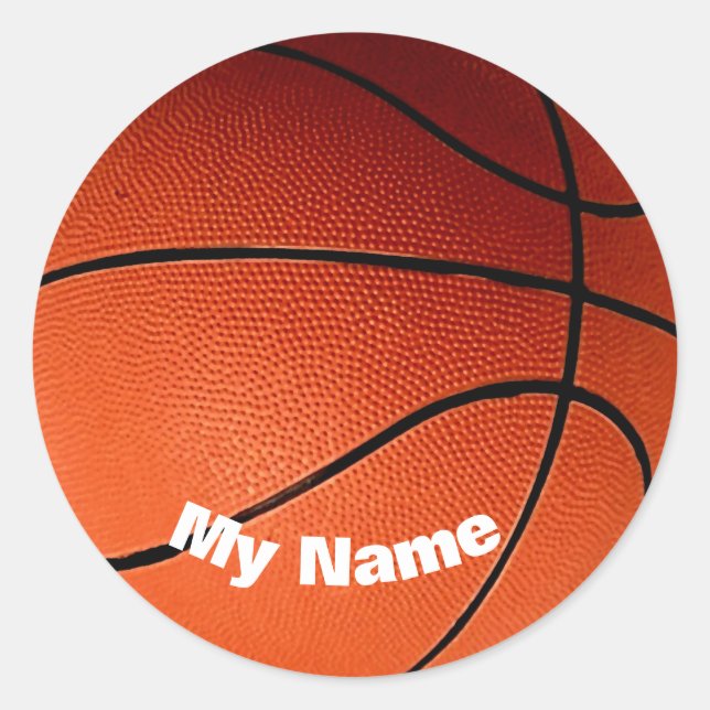 Sticker Rond Basket-ball Votre nom Personnalisé (Devant)