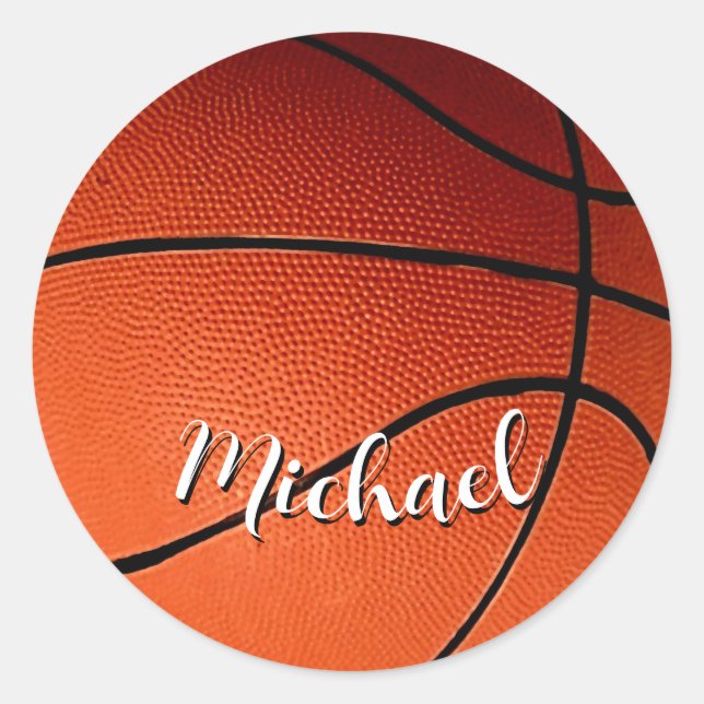 Sticker Rond Basket-ball Votre nom Personnalisé (Devant)