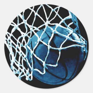 Sticker Rond Basket bleu