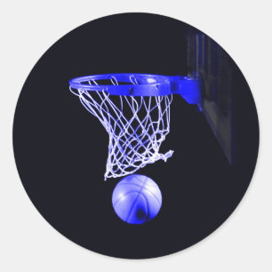 Sticker Rond Basket bleu