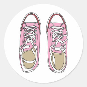 Sticker Rond Basket rose