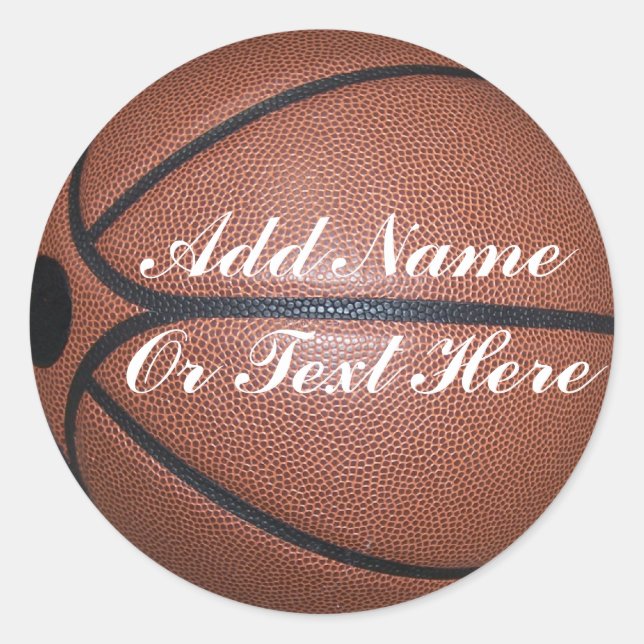 STICKER ROND BASKETBALL AJOUTER VOTRE NOM-STICKER (Devant)