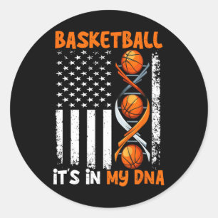 Sticker Rond Basketball C'est dans mon ADN amusant Joueur entra
