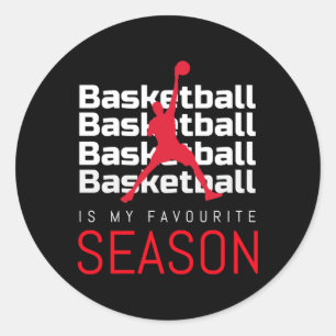Sticker Rond Basketball Est Ma Saison Favorite Dunk