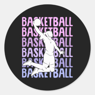 Sticker Rond Basketball Fille Enfants