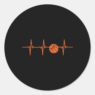 Sticker Rond Basketball Heartbeat Coach Player Team Baller Men
