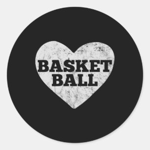 Sticker Rond Basketball Love Valentines Day