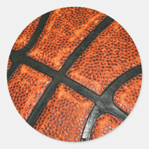 Sticker Rond Basketball Pattern