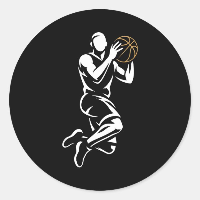 Sticker Rond Basketball Player  (Devant)