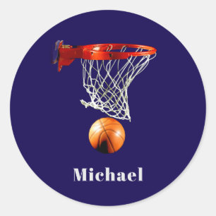 Sticker Rond Basketball Remplacez par Votre Nom