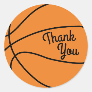 Sticker Rond Basketball Sports Anniversaire Merci de fête