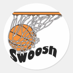 Sticker Rond basketball swoosh