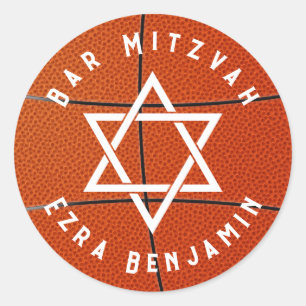 Sticker Rond Basketball Thème Golf Bar Mitzvah