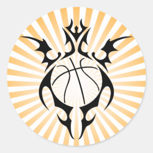 Sticker Rond basketball. tribal.