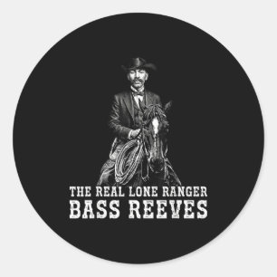 Sticker Rond Bass Reeves Le Vrai Lone Ranger Western Noir