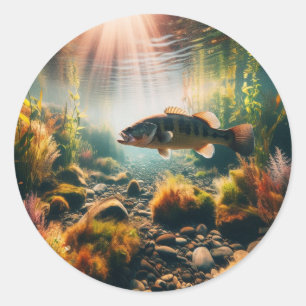Sticker Rond Basse-bouche sous-marine