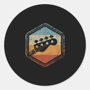 Sticker Rond Basse Guitare Headstock Bhelp Et Lecteur Basse
