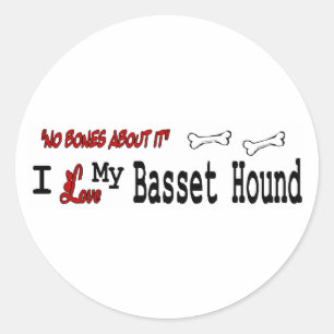 Sticker Rond Basset Hound (I Love)