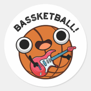 Sticker Rond Bassketball Funny Basketball Musique Pun