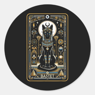Sticker Rond Bastet Chat déesse antique Egypte Mytholog égyptie
