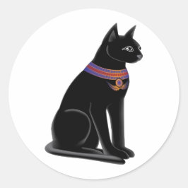 Sticker Rond Bastet, déesse chatte égyptienne