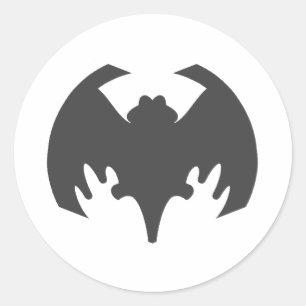 Sticker Rond Bat Grey Le MUSÉE Zazzle Cadfts