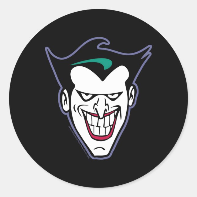 Sticker Rond Bat La Série Animée Joker Face (Devant)