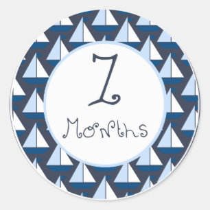 Sticker Rond Bateau à voile 7 mois d'autocollant