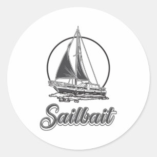 Sticker Rond Bateau à voilier Bateau à voilier Voilier Voilier 