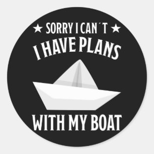 Sticker Rond Bateau Bateau Funny Capitaine Design Skipper Cadea