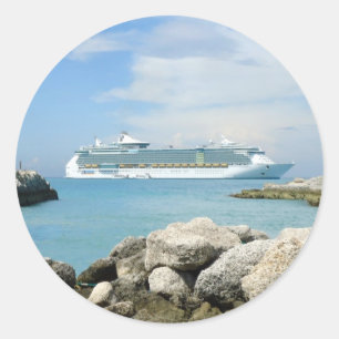 Sticker Rond Bateau de croisière chez CocoCay
