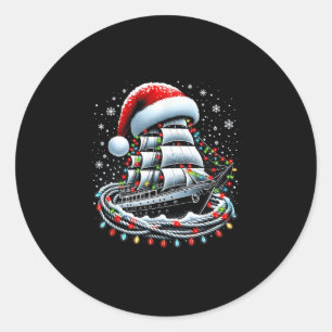 Sticker Rond Bateau de croisière de navigation de Noël entouré