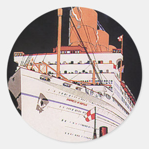Sticker Rond Bateau de croisière de transport de voyage vintage