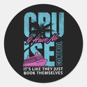 Sticker Rond Bateau de croisière Famille Humour de vacances