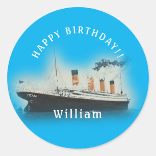 Sticker Rond Bateau de la ligne White Star