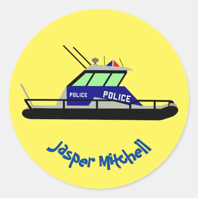 Sticker Rond Bateau de patrouille (Devant)