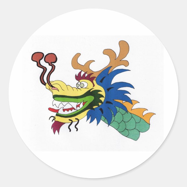 Sticker Rond Bateau dragon (Devant)