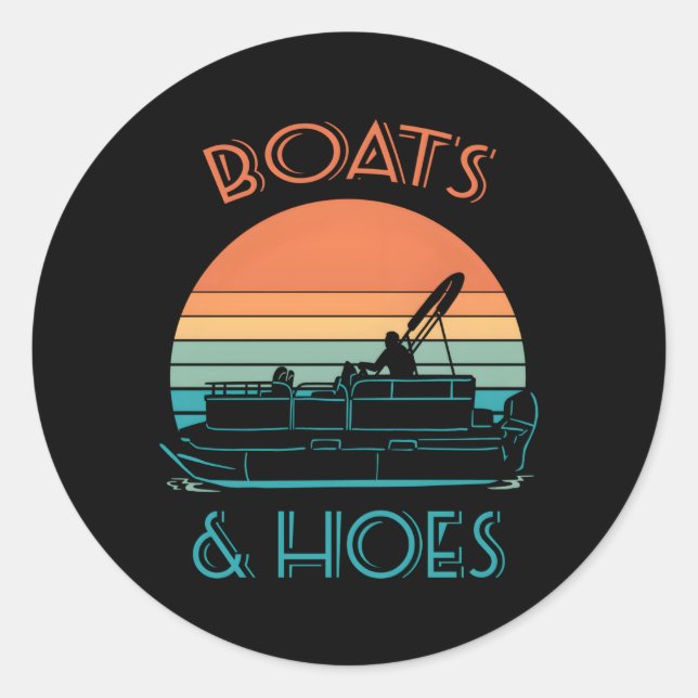 Sticker Rond Bateaux Et Hoes Captains Bateau Pontoon Propriétai (Devant)