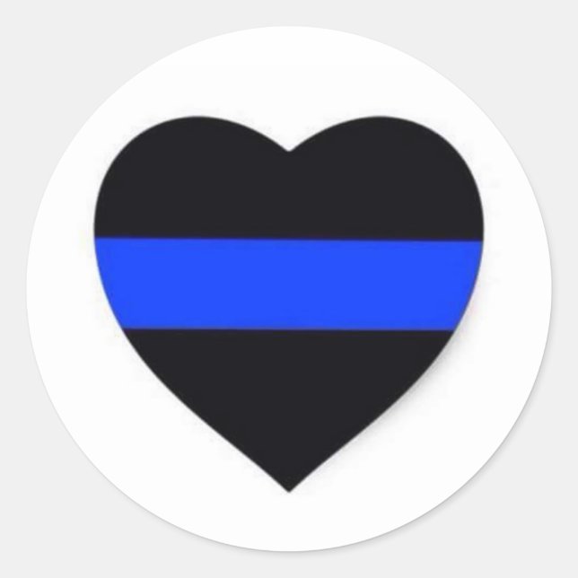 STICKER ROND BÂTIMENT DE COEUR EN LIGNE BLEUE MINCE (Devant)