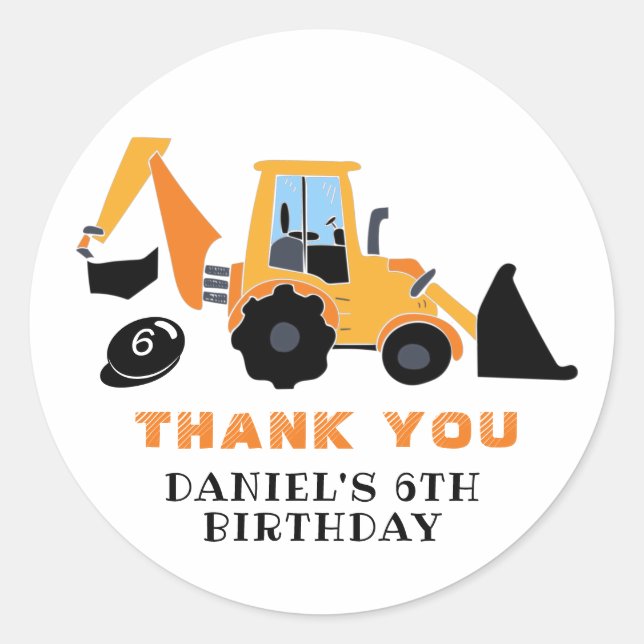 Sticker Rond Bâtiment de construction de la partie Anniversaire (Devant)