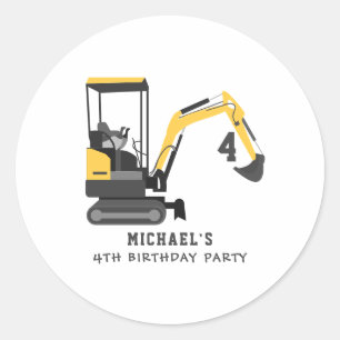 Sticker Rond Bâtiment de construction d'excavateur N'importe qu