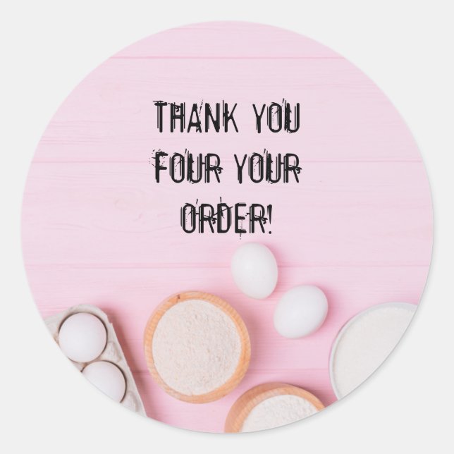 STICKER ROND BÂTIMENTS DE MERCI DE BAKERY PERSONNALISABLES (Devant)