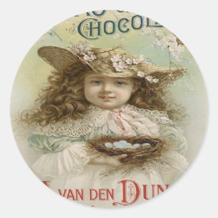 Sticker Rond BÂTIMENTS vintages - PUBLICITÉ AU CHOCOLAT - CADEA