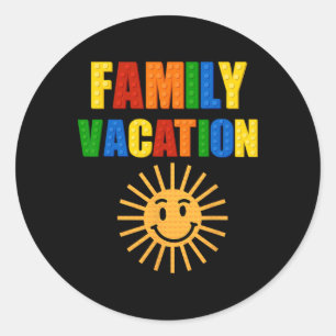 Sticker Rond Bâtir Briques Famille Vacances Correspondance Bloc