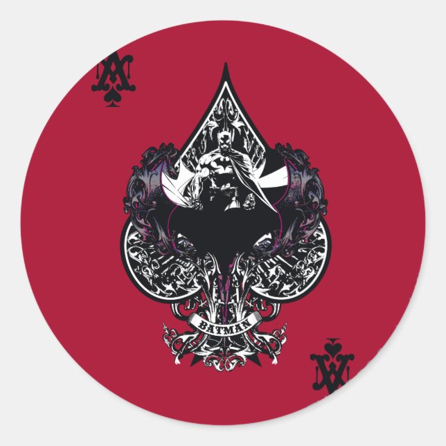 Sticker Rond Batman Ace of Spaces Crest gothique (Devant)