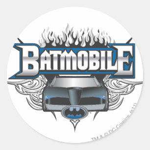 Sticker Rond Batman Car et Flames