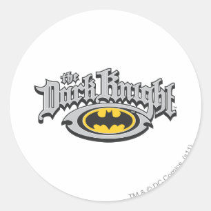 Sticker Rond Batman Dark Knight Nom et logo ovale