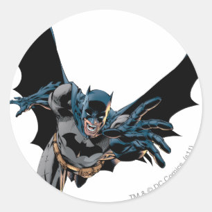 Sticker Rond Batman hurle et lance des lunettes